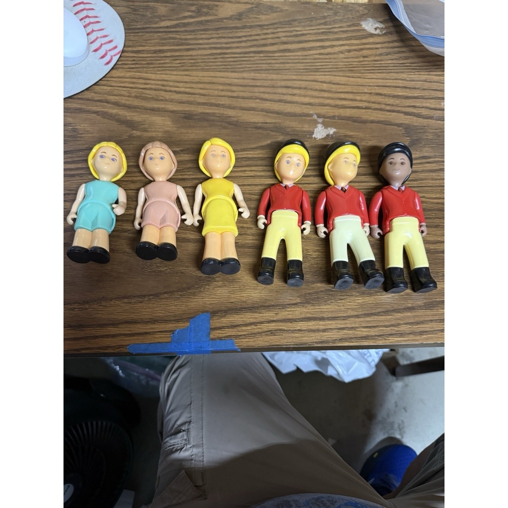 Vintage 1990s Little Tikes Dollhouse People Figures Lot of 6 Equestrian